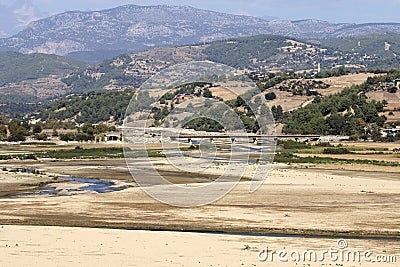 View of the birdge over EÄŸlence stream in KaraisalÄ±, Adana Stock Photo